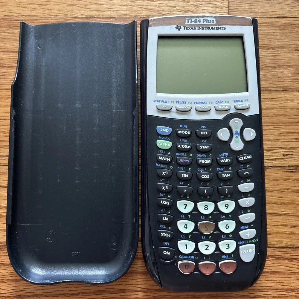 Texas Instruments TI-84 Plus Graphing Calculator Black Tested Working W/ Cover